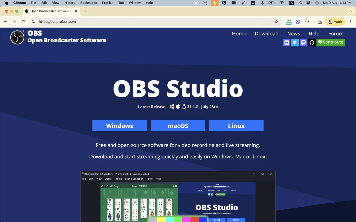 OBS download page